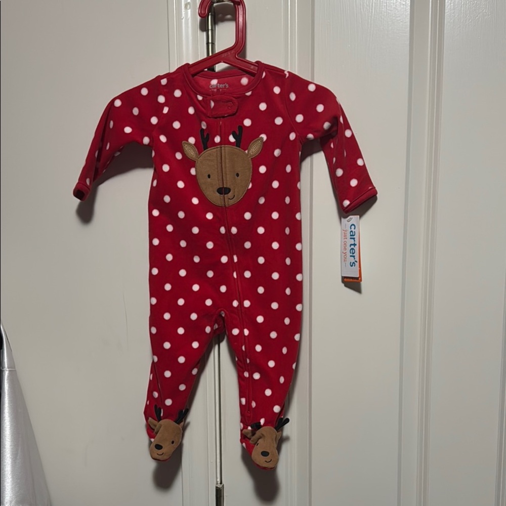 Carter's Red and White Polka Dot Footies